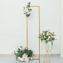 6 ft GOLD Rectangular Metal Floral Display Frame Wedding BACKDROP STAND Party