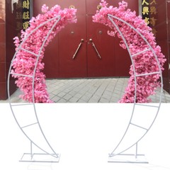 2 Piece Wedding Backdrop Crescent Moon Arch Stand Party Venue Wrought Iron Frame