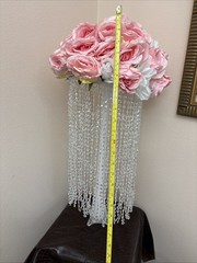 Luxurious Crystal White/Pink Flower Stand Wedding 13in Diameter No Stand Incl