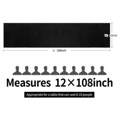 5-Pack Satin Table Runner Black 12 x 108 inches Long, Table Runners for Weddi…