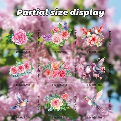 85PCS Spring Window Clings – Spring Flower Butterfly Stickers for Glass Windo…