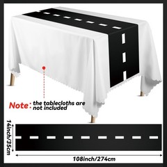 Preboun 6 Pcs Plastic Checkered Table Runner 14 x 108 Inch Racetrack Road Tab…