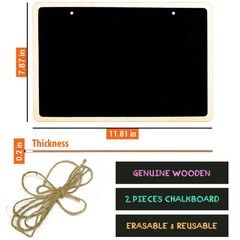 Framed Chalkboard Hanging Signs Erasable Wood Rectangle Small Vintage Rustic …