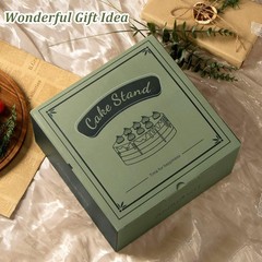 Cake Stand with Dome Lid, Acacia Wood Footed Plate Display Cover