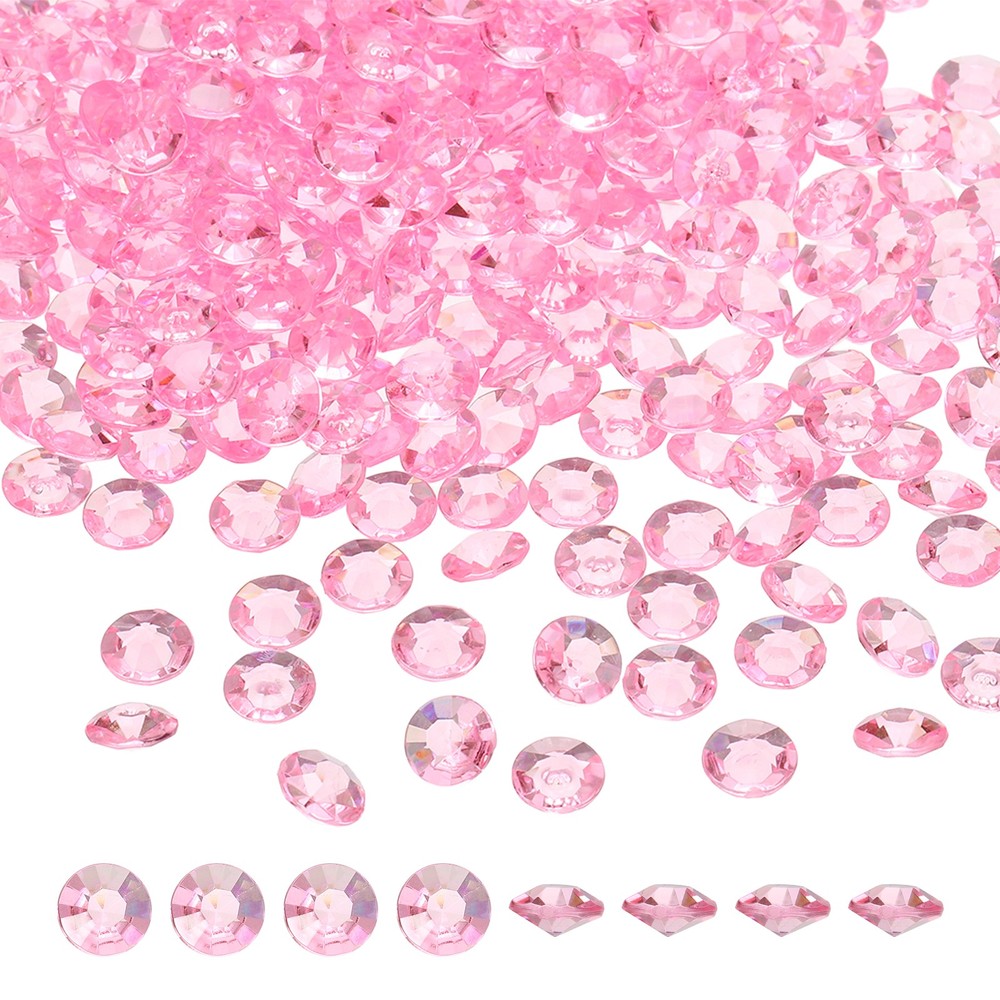 1000PCS Wedding Table Scatter Confetti Fake Crystals (Light Pink 8mm)