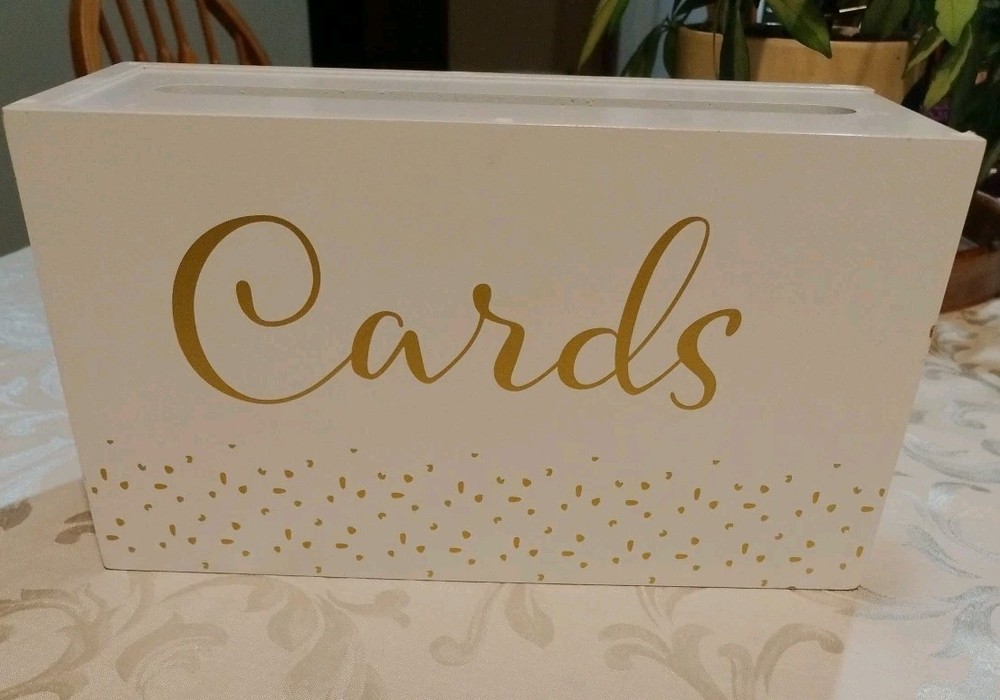 White Wedding Wooden Card Box Gift Card Box for Party Wedding Reception