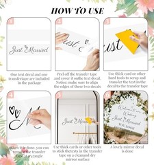 3 Pcs Welcome to Our Wedding Mirror Sign Decal,Vinyl Lettering Size1 Black