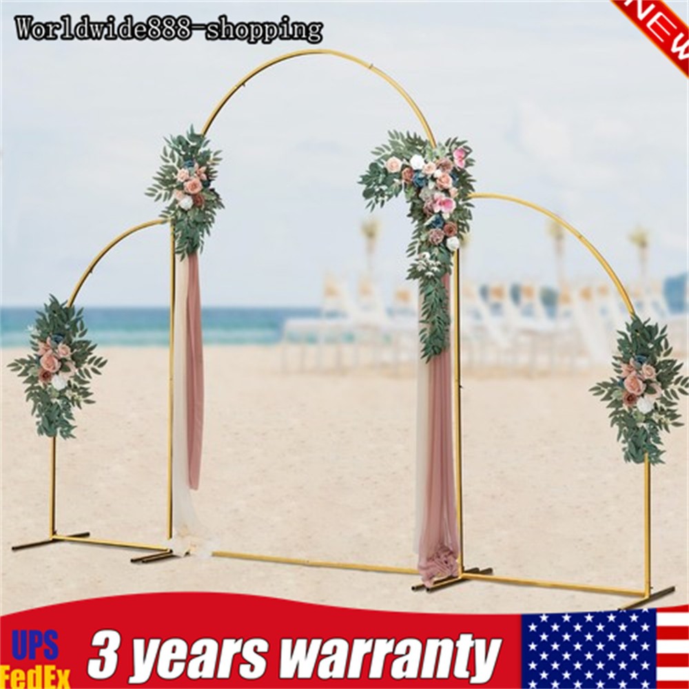 Metal Arch Backdrop Stand Gold Wedding Arch Stand Set of 3 for Party Decor
