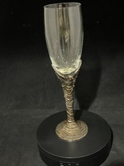 2 Silverplated Love Birds Champagne Flutes Glasses International Silver co vtg