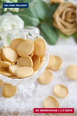 Floroom 300pcs Rose Petals Gold Faux Silk Flower Petals for Wedding Flower Girl