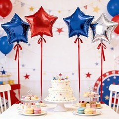 Red White and Blue Star Balloons 15pcs 18Inch 4th of July Red Blue White