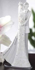 Love Count the Ways Dancing Couple 3 X 6.5 Resin Stone Decorative Cake Topper
