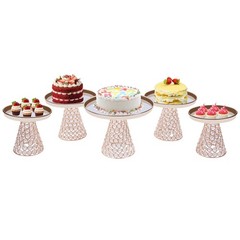 5-piece Crystal Cake Stand-french Gold Cake Stand For Wedding & Ceremony Bakery
