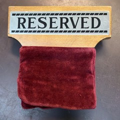 VTG «Reserved” Church Pew Sign |Funerals, Weddings, Events|Weighted Metal Wood