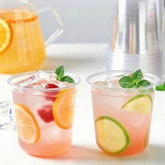 100 Round Bottom Plastic Cups 12 oz Disposable Stemless Wine Glasses