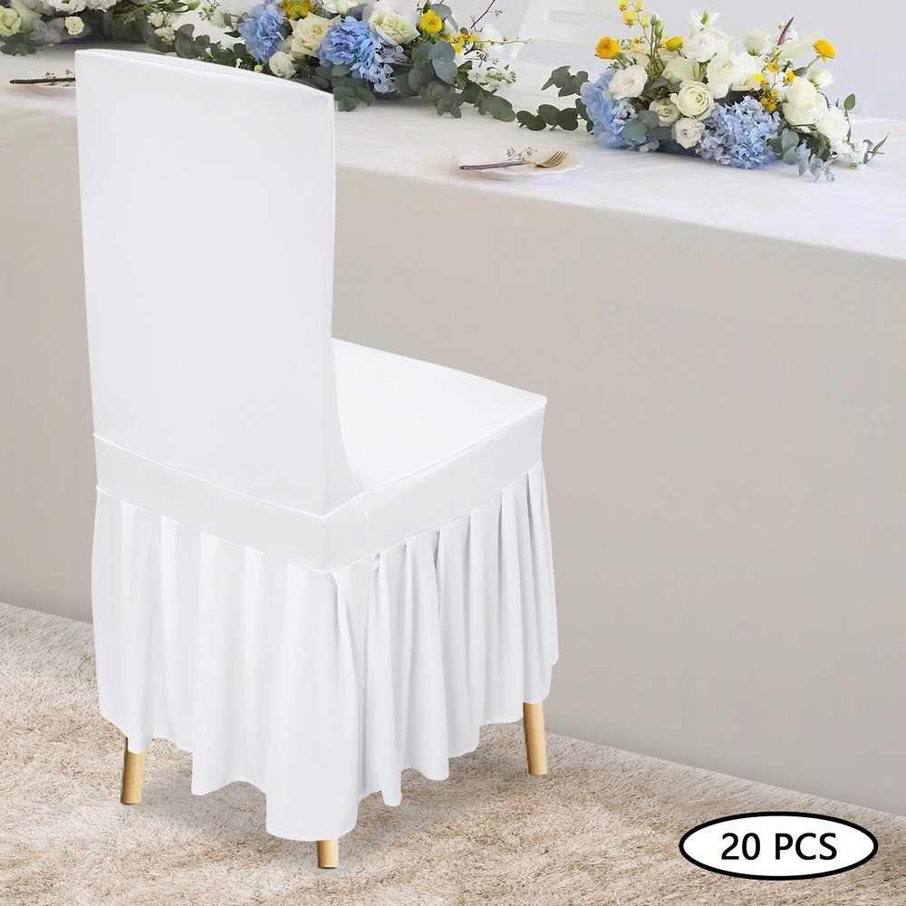 Dining Chair Covers Slipcover With Skirt, Dining Seat Protector For Home & Hotel
