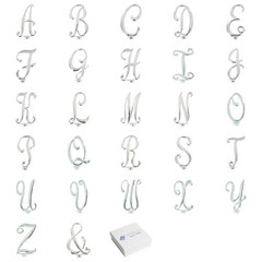 Rhinestone K Cake Topper Monogram Birthday Wedding Diamond Silver Crystal 4″