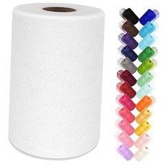 Tulle Fabric Roll 6 Inch by 100 Yards (300 ft) Tulle 6″ x 100 Yards White