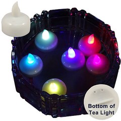Qty 6 Battery Operated FLOATING Multicolor LED Tealights Tea Lights Flameless