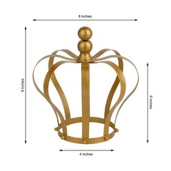 9-Inch tall Gold Metal Crown CAKE TOPPER Princess Birthday Party Decorations