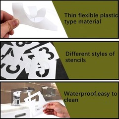 8 Inch Letter Stencils and Numbers,40 Pcs Reusable Plastic Large Alphabet Art…