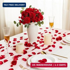 SITUMEIZI 400PCS Fake Red Rose Petals Artificial Silk Flower Red Petals for Wedd