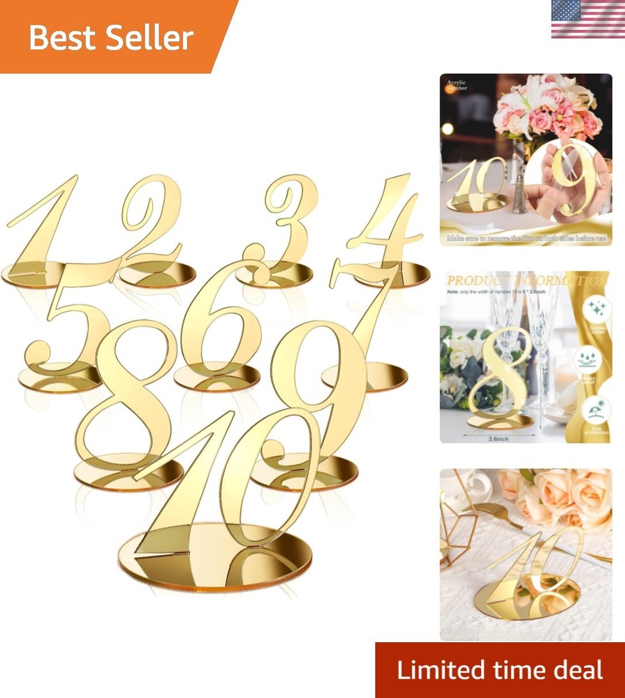 10 Pcs Table Numbers for Wedding 1-10 Reception Wedding Numbers Signs with Ho…