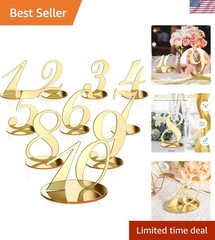 10 Pcs Table Numbers for Wedding 1-10 Reception Wedding Numbers Signs with Ho…