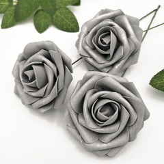 US Ship 25pcs Artificial Foam Rose Flower with Stem Decoration for Wedding Party