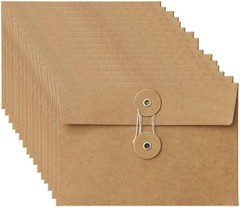 250gsm Kraft Paper Envelope Vintage Pockets Bulk medium, Brown-20