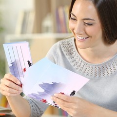 Geyee 200 Pieces Watercolor Stationary Paper and Envelopes Include 100 berry