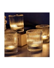 24 Pieces Clear Candle Holder Wedding Centerpieces for Tables, Votive Candle
