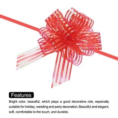 5pcs 6″ Large Organza Pull Bow Chiffon Gift Wrapping Bows Ribbon Red