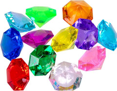 Jollylife 36PCS Acrylic Diamond Gems Jewels Pirate Treasure Chest Hunt Party Fav