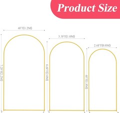 Stunning Set of 3 Metal Arch Backdrops – 7.2FT, 6.6FT, 6FT for Any Occasion