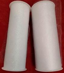 TULLE LOT of 2 Spools WHITE Used Partial 6″ wide Glitter Shiny/Reflective