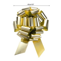 18 Inch Extra Giant Large Pull Bow Christmas Metallic Ribbon Gold