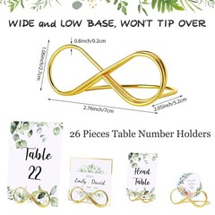Marspark 26 Pieces Wedding Table Numbers with 26 Gold Holders Black