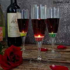 DIWNELEM Plastic 150ml Wine Champagne Flute 6 Count (Pack of 1), 6 Mixed