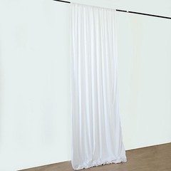 5 ft x 20 ft WHITE Polyester Ceiling Drapes Backdrop CURTAIN PANEL Party Events