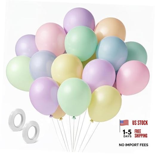 Pastel Balloons Latex Pastel Birthday Decorations 12 inch Macarons-multicolor