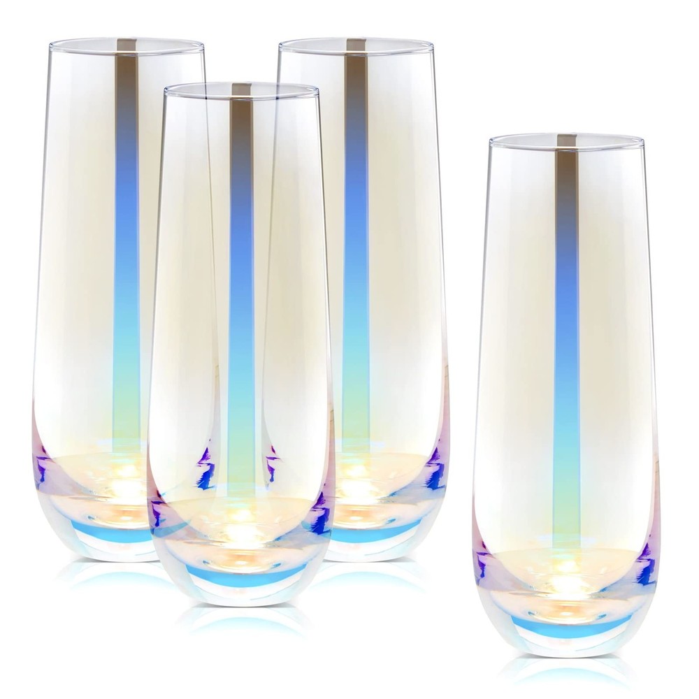 Sparkle and Bash Iridescent Stemless 4 Count (Pack of 1),