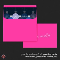 A7 Envelopes, 5 1/4″ x 7 1/4″, Fuchsia, Square Flap, 24w (90gsm), 25 Pk