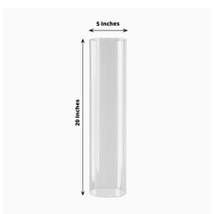 2 CLEAR 20″ Cylinder Glass Hurricane CANDLE HOLDER SHADES Party Home Decorations