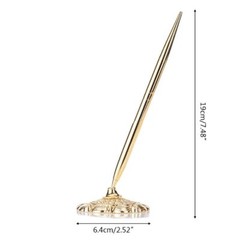Metal Ballpoint Pen Attached Base Stand Desk Office Counter Wedding Guest Sign