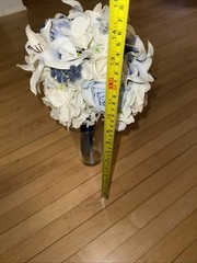 Lot Of 3 Sink Floral Bouquets Bride Groom Maid Of Honor Flower Girl Blue & White