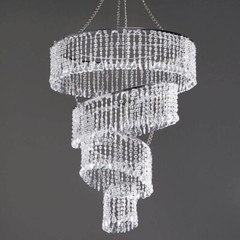  4 Tier Designer Crystal Pendant Lighting Diamond Chandelier Centerpiece – 18″ D