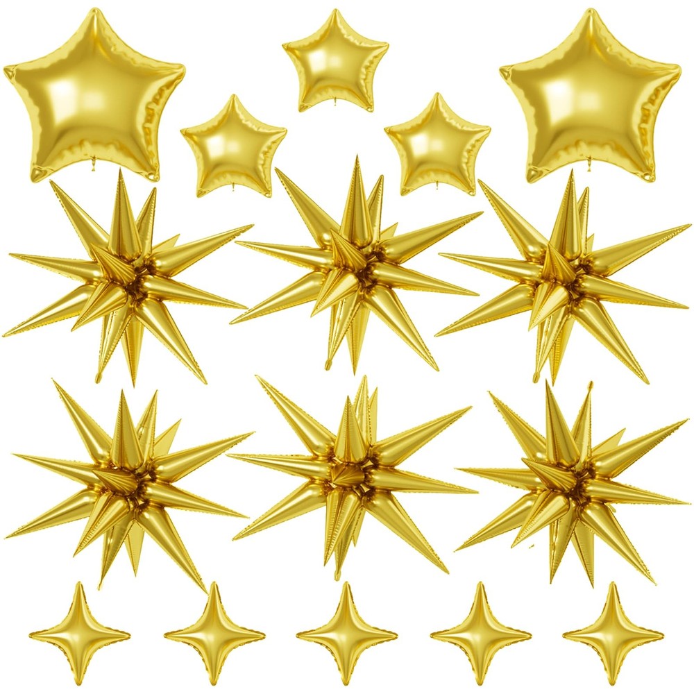 Gold Star Balloons, 22/18/10 Inch Foil 22-inch, 18-inch, 10-inch,