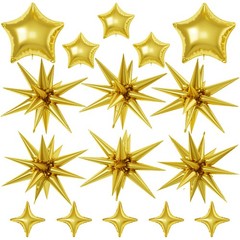 Gold Star Balloons, 22/18/10 Inch Foil 22-inch, 18-inch, 10-inch,