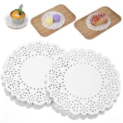 450Pcs 4.5inch White Lace Paper Doilies, Floral Round Decorative Doilies for